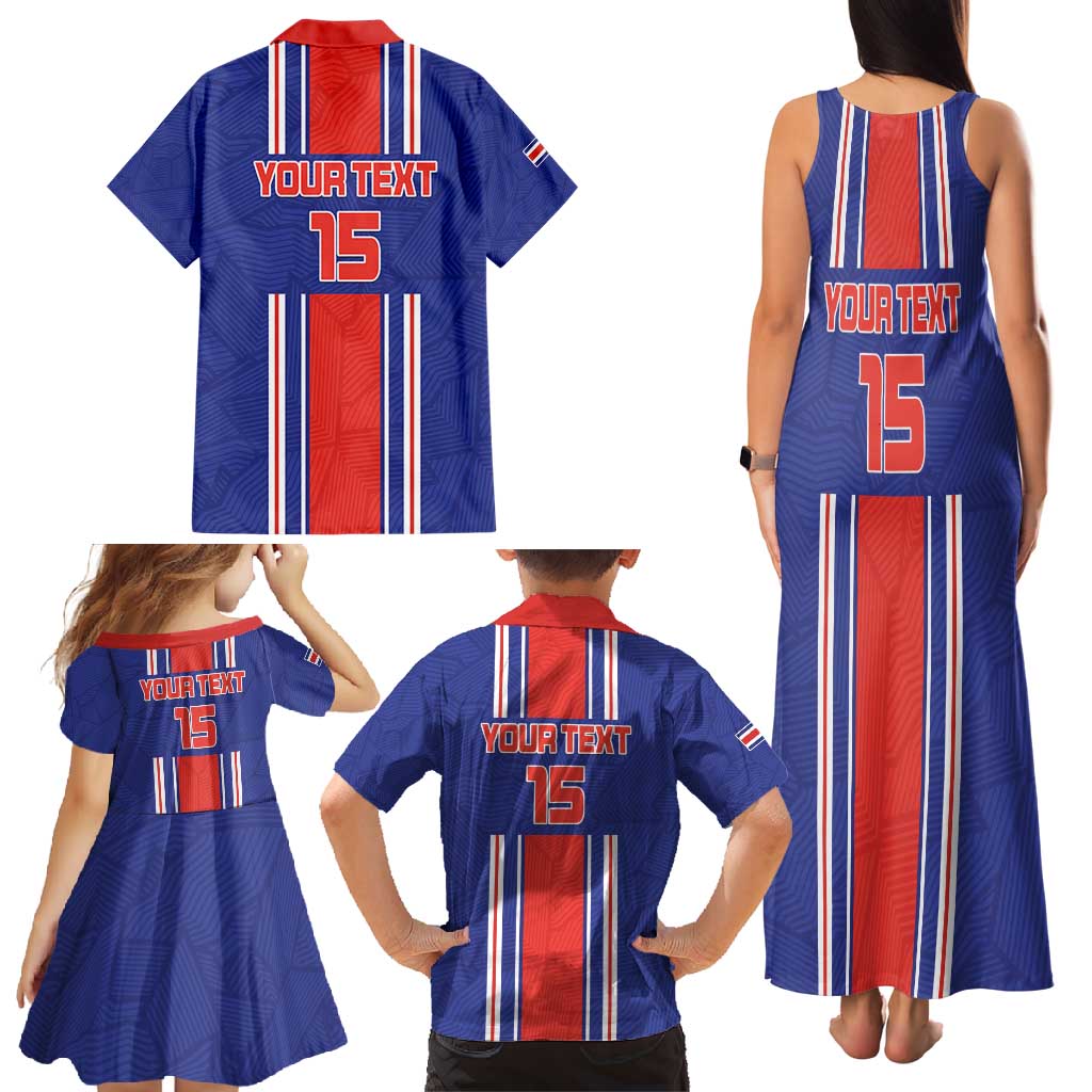 Custom Costa Rica Football Family Matching Tank Maxi Dress and Hawaiian Shirt Vamos Ticos!