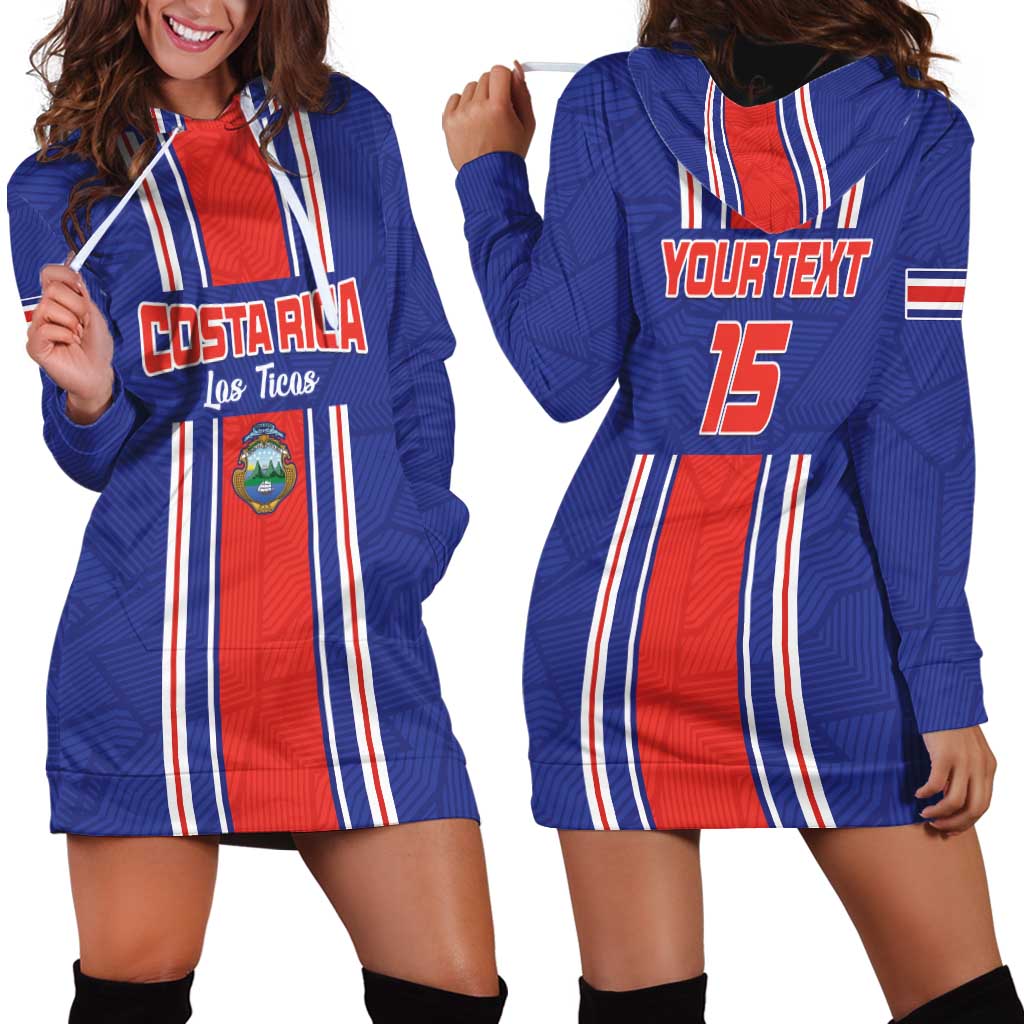 Custom Costa Rica Football Hoodie Dress Vamos Ticos!