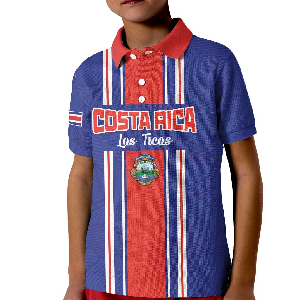 Custom Costa Rica Football Kid Polo Shirt Vamos Ticos!
