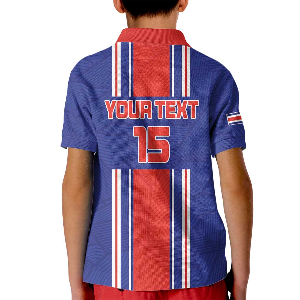 Custom Costa Rica Football Kid Polo Shirt Vamos Ticos!