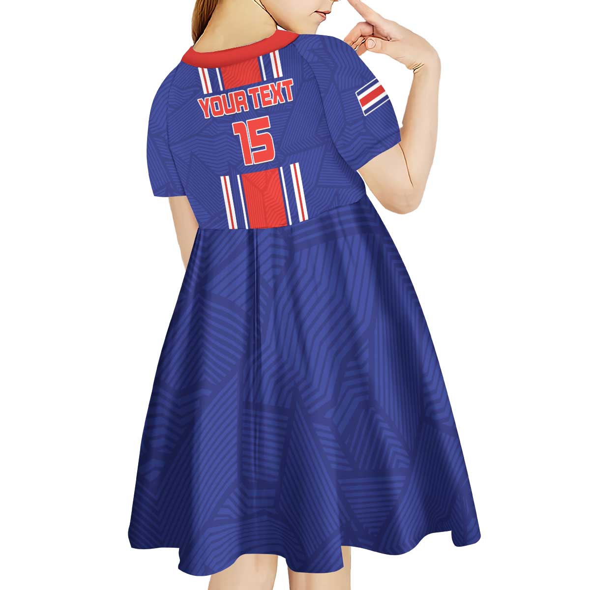 Custom Costa Rica Football Kid Short Sleeve Dress Vamos Ticos!