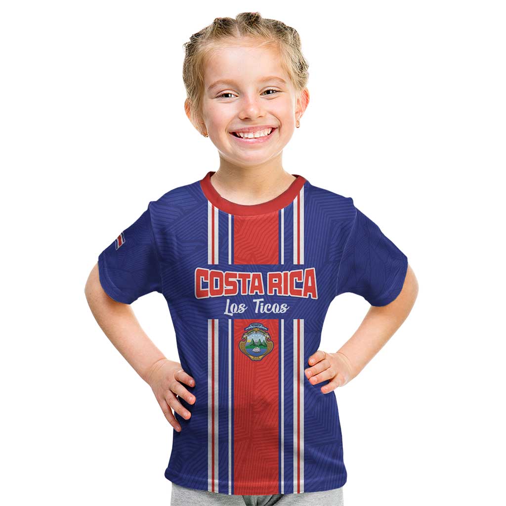 Custom Costa Rica Football Kid T Shirt Vamos Ticos!