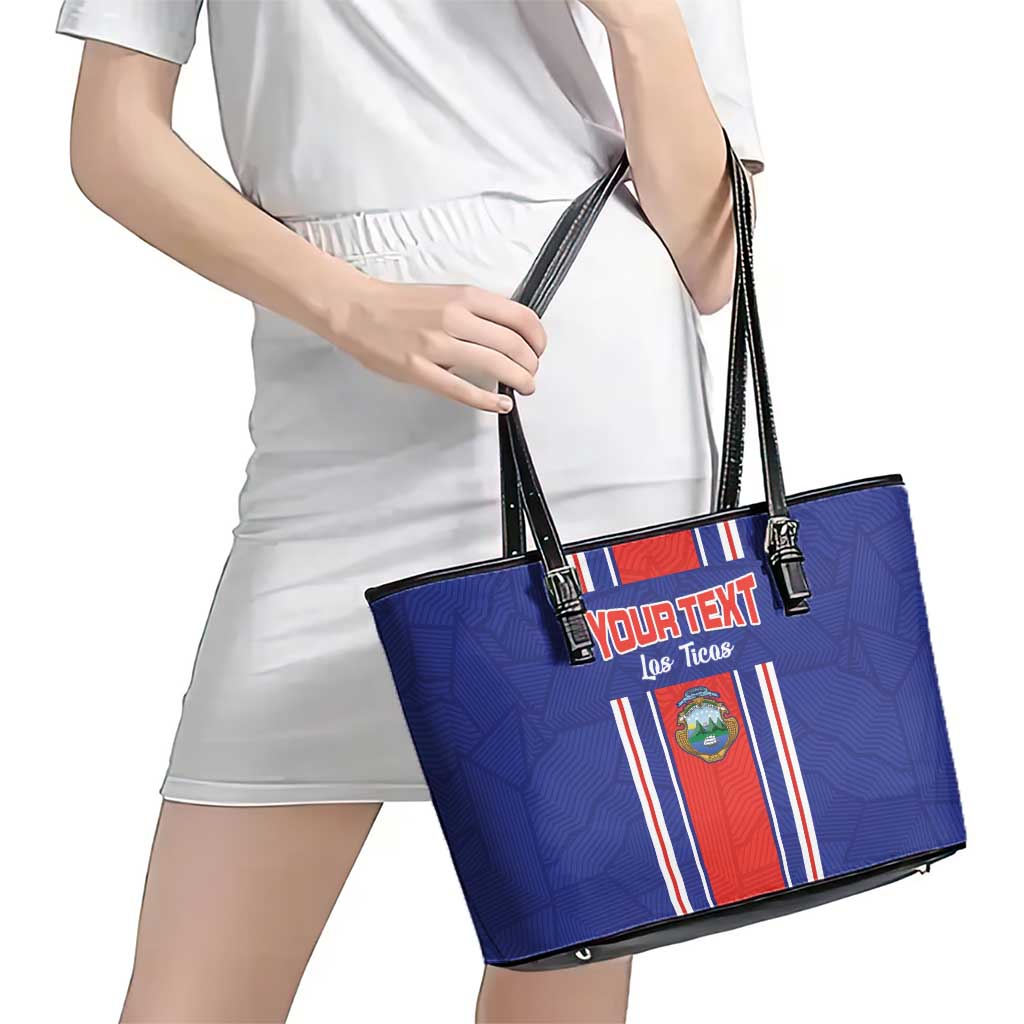 Custom Costa Rica Football Leather Tote Bag Vamos Ticos!