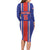 Custom Costa Rica Football Long Sleeve Bodycon Dress Vamos Ticos!