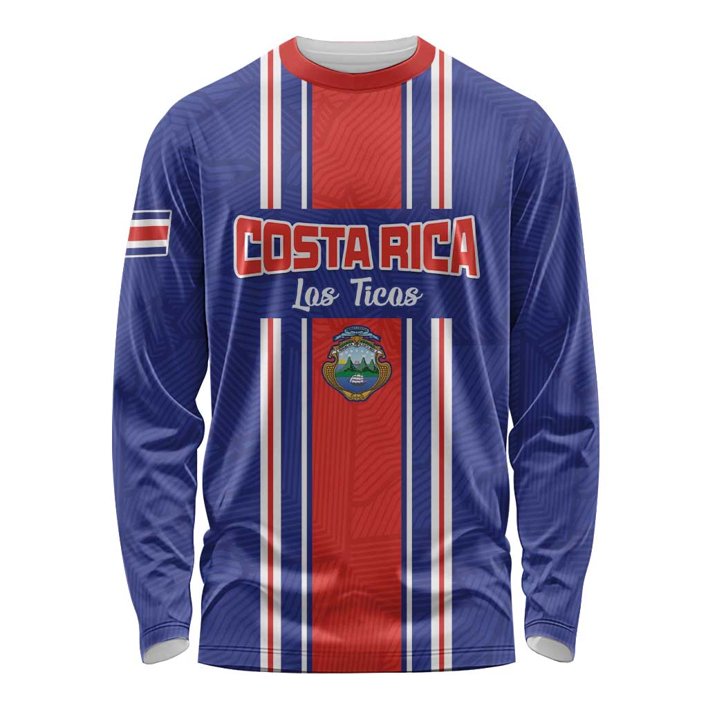 Custom Costa Rica Football Long Sleeve Shirt Vamos Ticos!