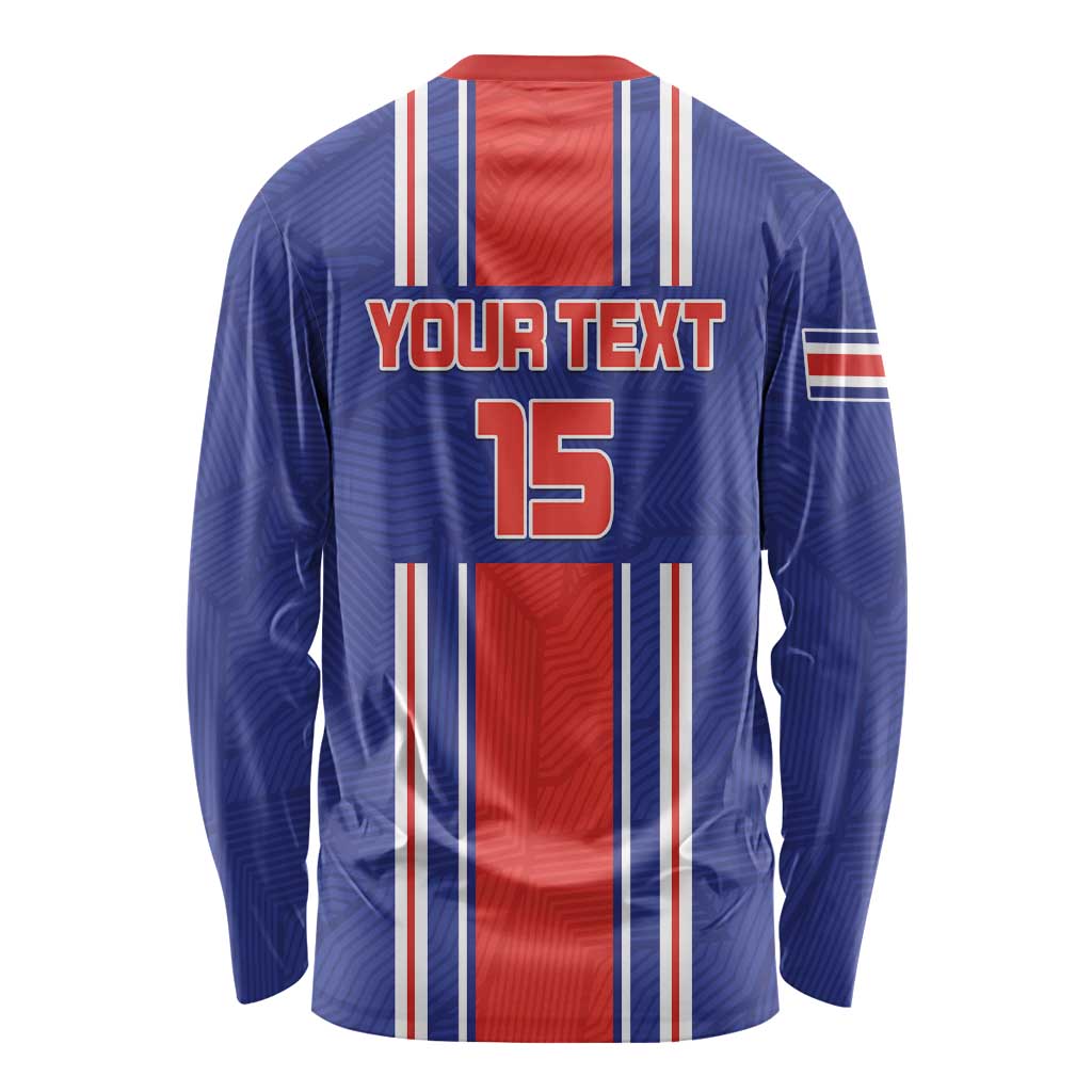 Custom Costa Rica Football Long Sleeve Shirt Vamos Ticos!