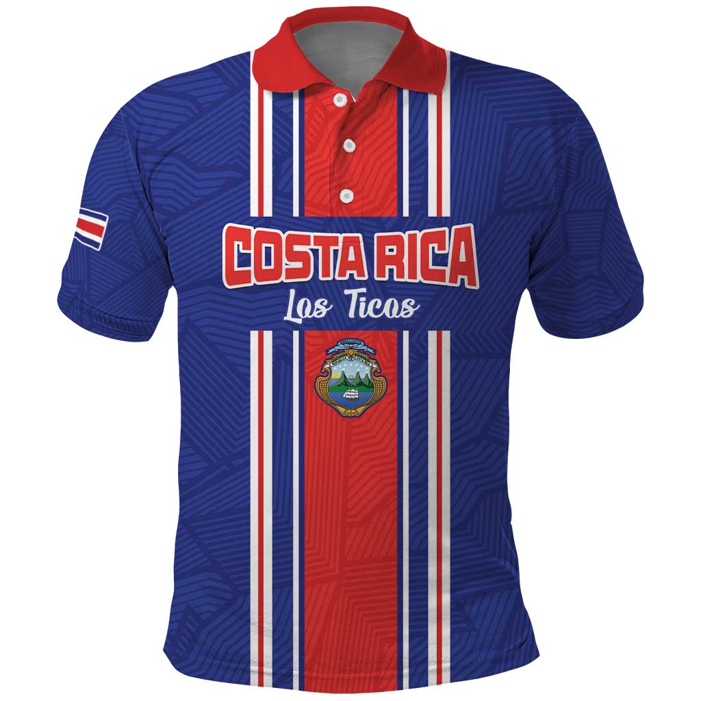 Custom Costa Rica Football Polo Shirt Vamos Ticos!
