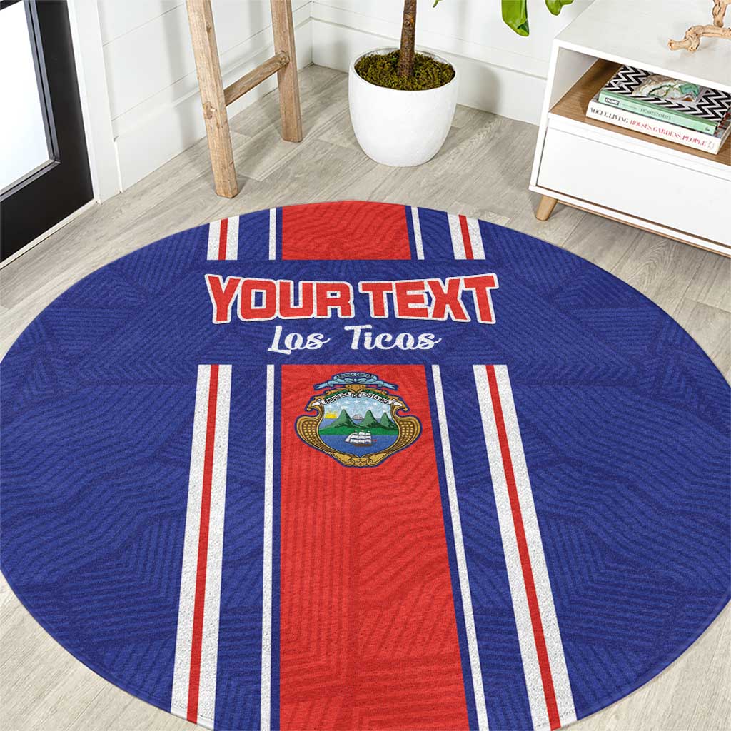Custom Costa Rica Football Round Carpet Vamos Ticos!