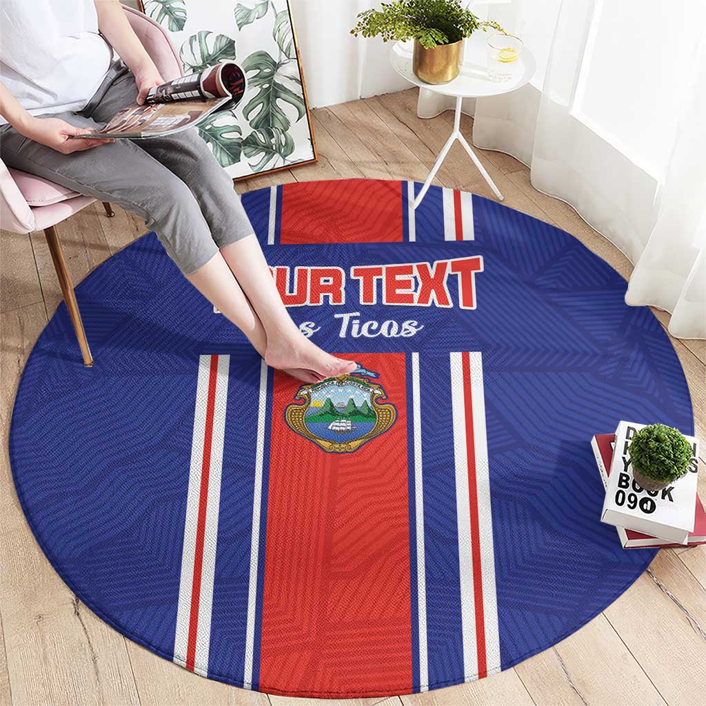 Custom Costa Rica Football Round Carpet Vamos Ticos!
