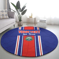 Custom Costa Rica Football Round Carpet Vamos Ticos!