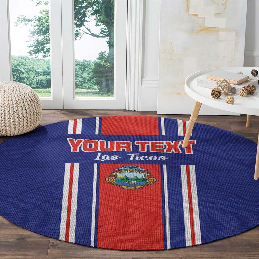 Custom Costa Rica Football Round Carpet Vamos Ticos!
