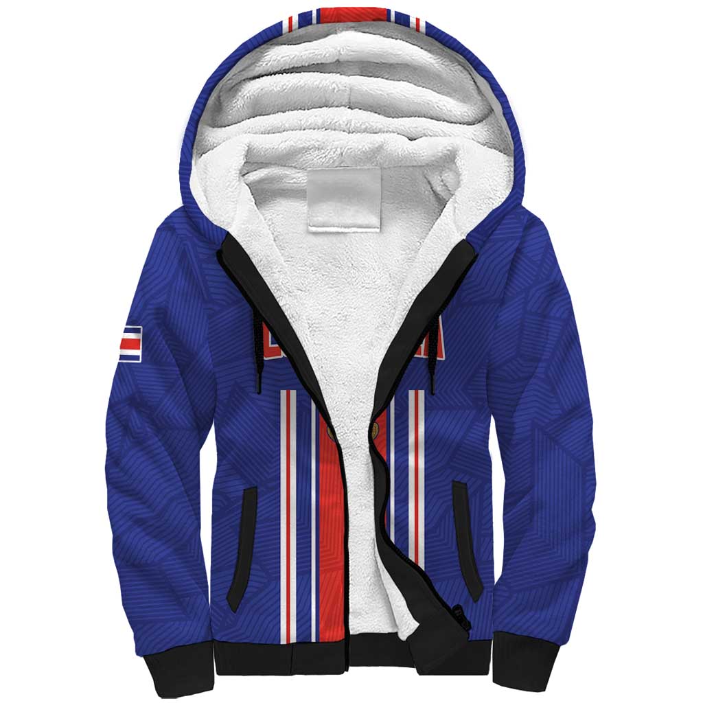 Custom Costa Rica Football Sherpa Hoodie Vamos Ticos!