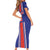 Custom Costa Rica Football Short Sleeve Bodycon Dress Vamos Ticos!