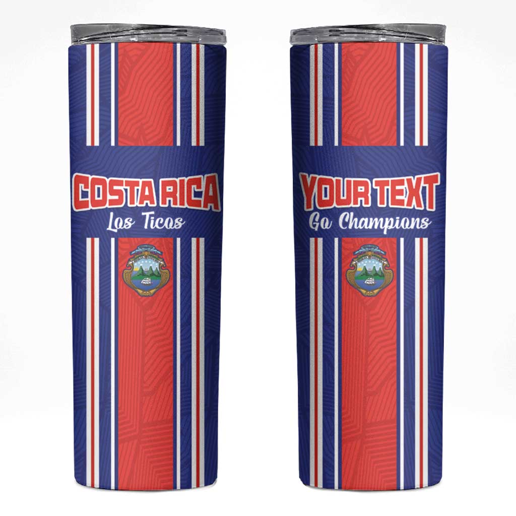 Custom Costa Rica Football Skinny Tumbler Vamos Ticos!