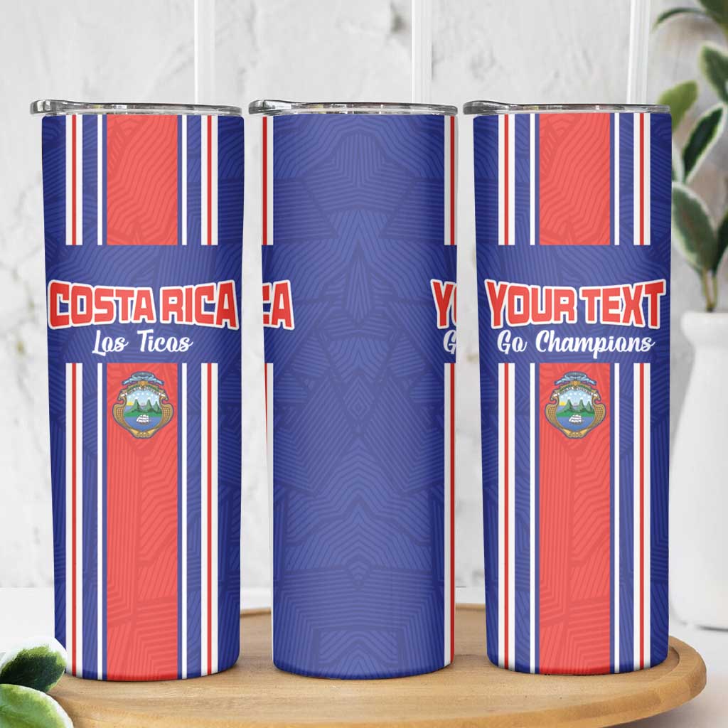 Custom Costa Rica Football Skinny Tumbler Vamos Ticos!