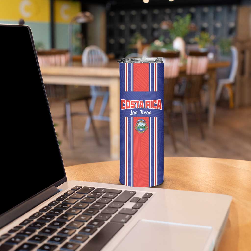 Custom Costa Rica Football Skinny Tumbler Vamos Ticos!