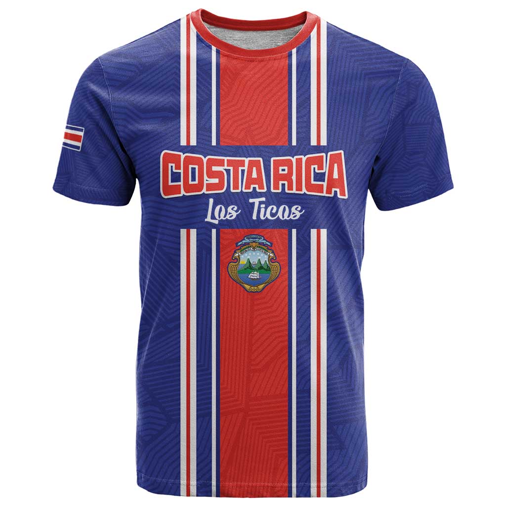 Custom Costa Rica Football T Shirt Vamos Ticos!