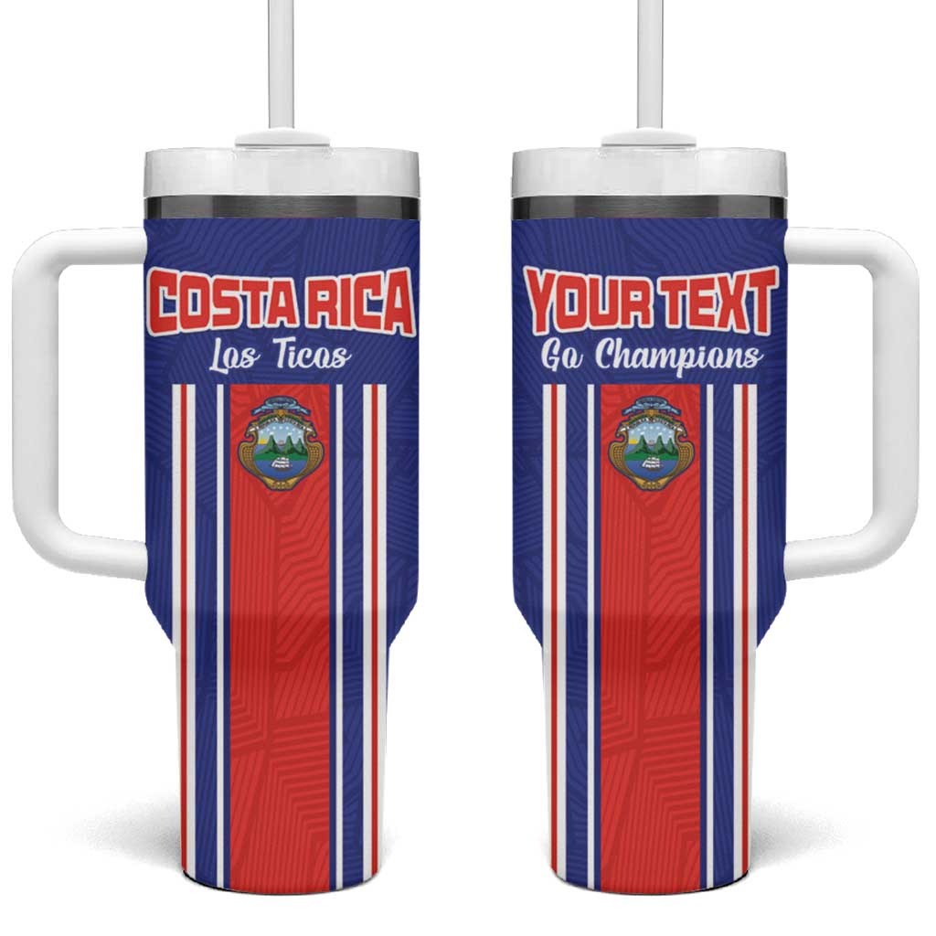 Custom Costa Rica Football Tumbler With Handle Vamos Ticos!