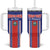 Custom Costa Rica Football Tumbler With Handle Vamos Ticos!