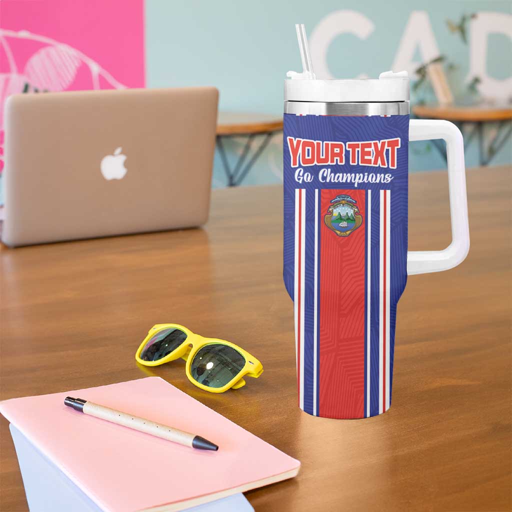 Custom Costa Rica Football Tumbler With Handle Vamos Ticos!