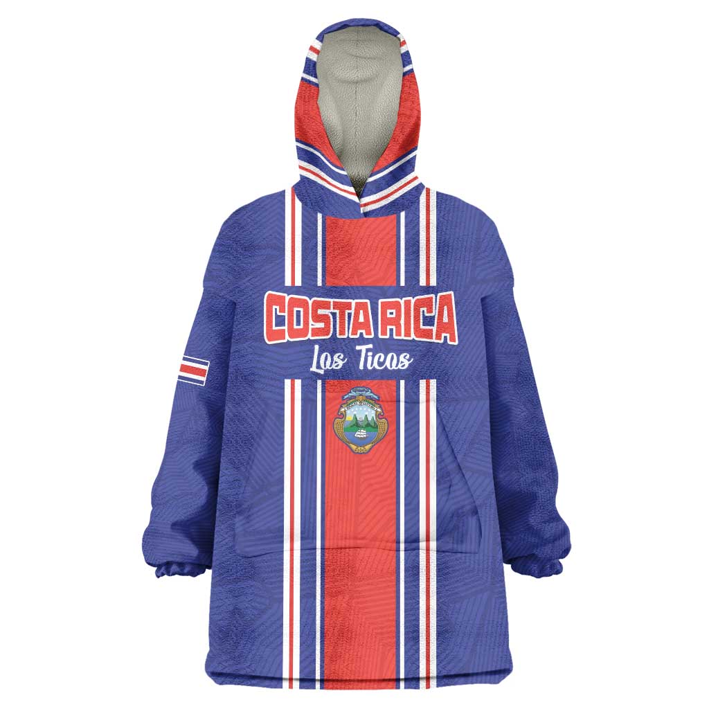Custom Costa Rica Football Wearable Blanket Hoodie Vamos Ticos!