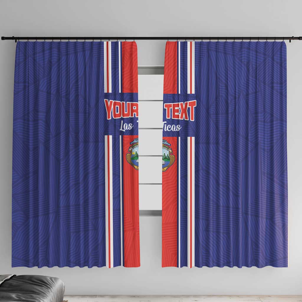 Custom Costa Rica Football Window Curtain Vamos Ticos!