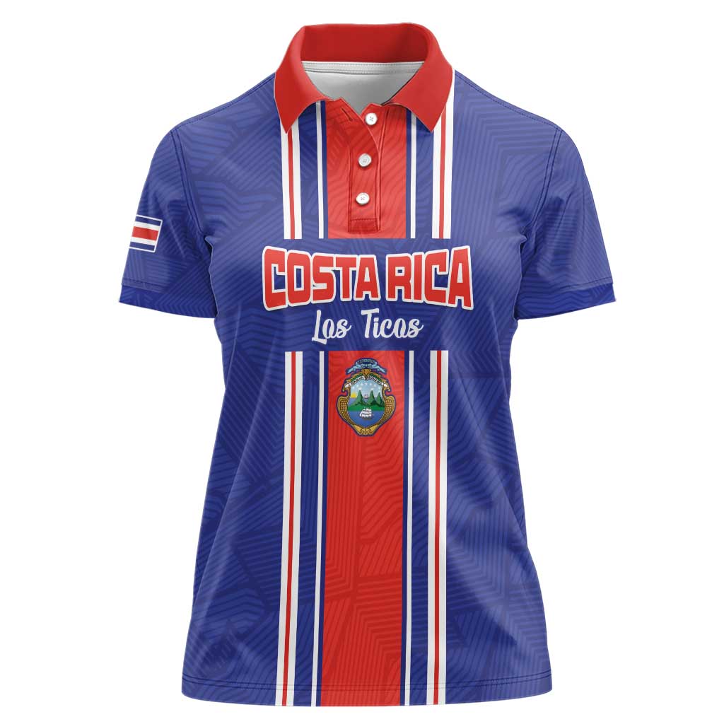 Custom Costa Rica Football Women Polo Shirt Vamos Ticos!