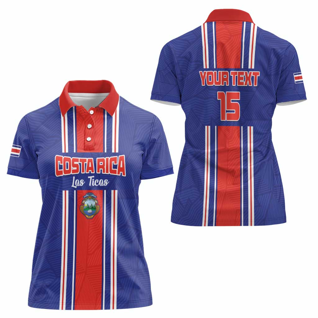 Custom Costa Rica Football Women Polo Shirt Vamos Ticos!
