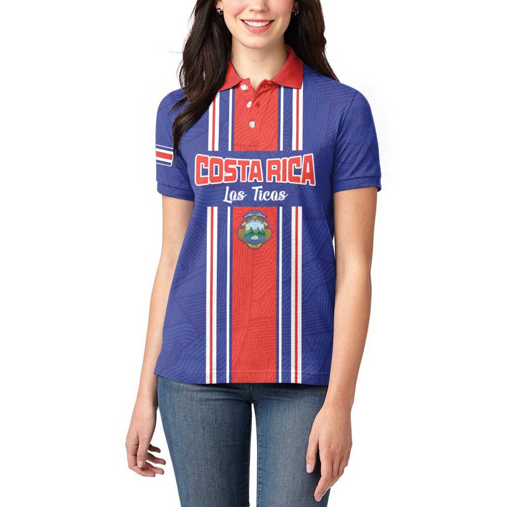 Custom Costa Rica Football Women Polo Shirt Vamos Ticos!