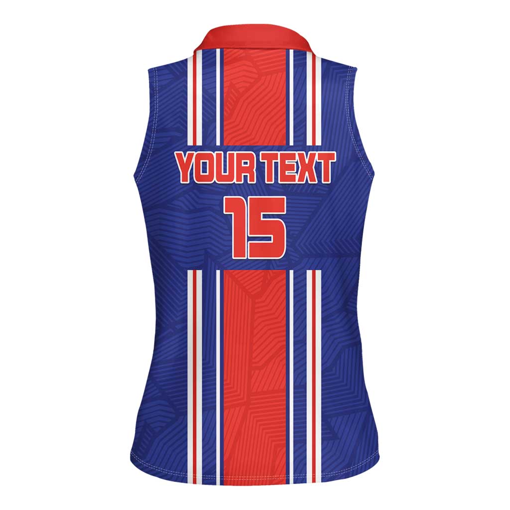 Custom Costa Rica Football Women Sleeveless Polo Shirt Vamos Ticos!