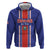 Custom Costa Rica Football Zip Hoodie Vamos Ticos!