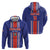 Custom Costa Rica Football Zip Hoodie Vamos Ticos!