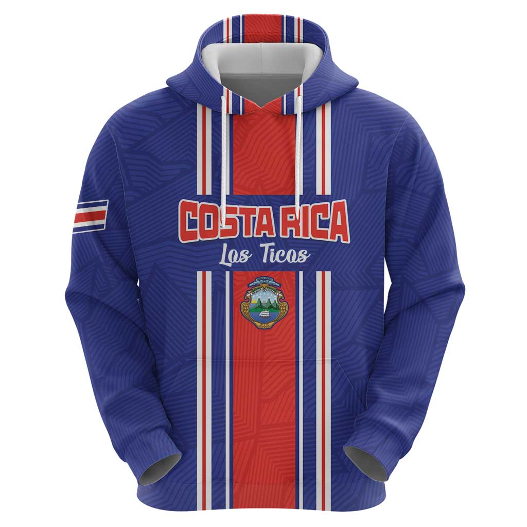 Custom Costa Rica Football Zip Hoodie Vamos Ticos!
