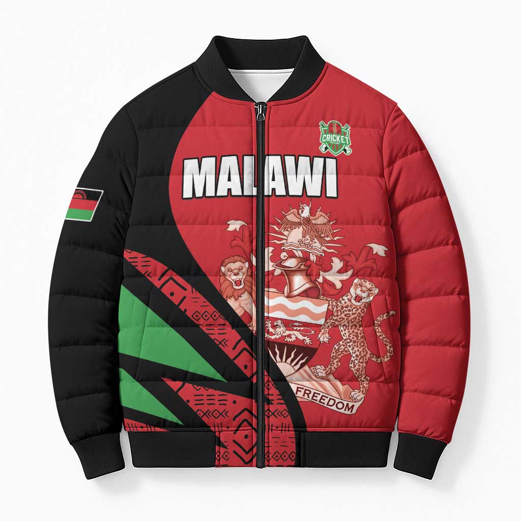 Custom Malawi Cricket Bomber Puffer Jacket Go Champions - Wonder Print Shop