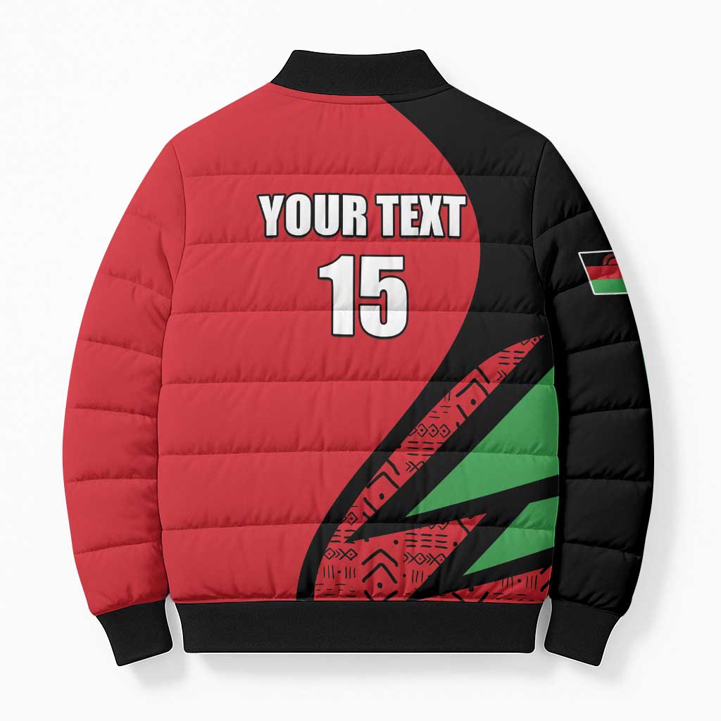 Custom Malawi Cricket Bomber Puffer Jacket Go Champions - Wonder Print Shop