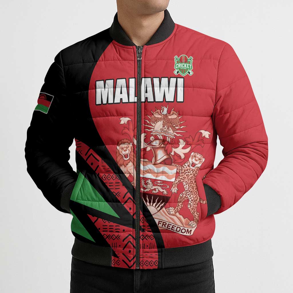 Custom Malawi Cricket Bomber Puffer Jacket Go Champions - Wonder Print Shop