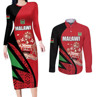 Custom Malawi Cricket Couples Matching Long Sleeve Bodycon Dress and Long Sleeve Button Shirt Go Champions - Wonder Print Shop