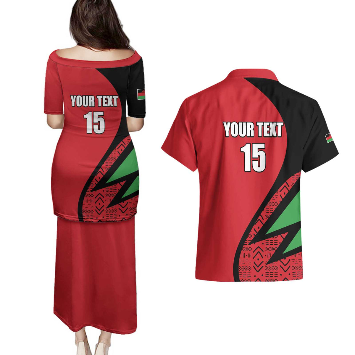 Custom Malawi Cricket Couples Matching Puletasi and Hawaiian Shirt Go Champions - Wonder Print Shop