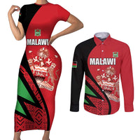 Custom Malawi Cricket Couples Matching Short Sleeve Bodycon Dress and Long Sleeve Button Shirt Go Champions - Wonder Print Shop