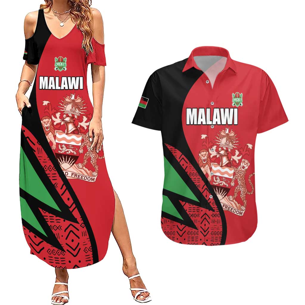 Custom Malawi Cricket Couples Matching Summer Maxi Dress and Hawaiian Shirt Go Champions - Wonder Print Shop