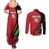Custom Malawi Cricket Couples Matching Summer Maxi Dress and Long Sleeve Button Shirt Go Champions - Wonder Print Shop