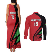 Custom Malawi Cricket Couples Matching Tank Maxi Dress and Long Sleeve Button Shirt Go Champions - Wonder Print Shop