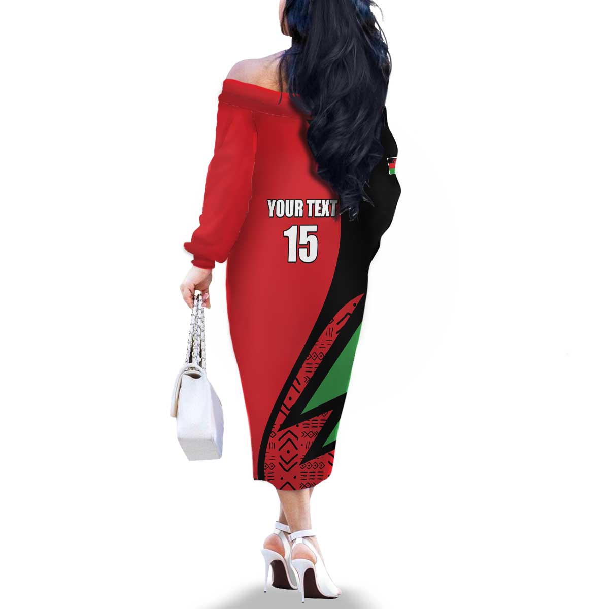 Custom Malawi Cricket Family Matching Off The Shoulder Long Sleeve Dress and Hawaiian Shirt Go Champions - Wonder Print Shop