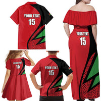 Custom Malawi Cricket Family Matching Off Shoulder Maxi Dress and Hawaiian Shirt Go Champions - Wonder Print Shop