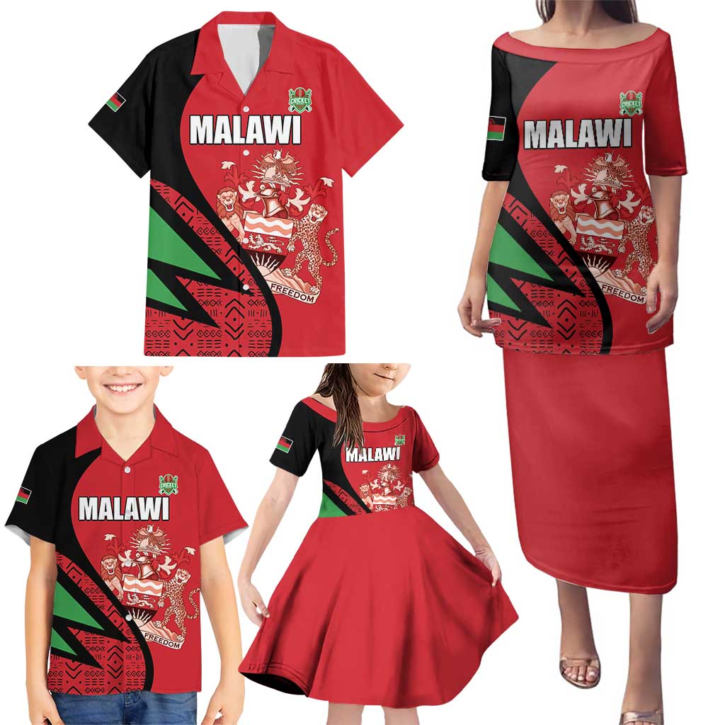 Custom Malawi Cricket Family Matching Puletasi and Hawaiian Shirt Go Champions - Wonder Print Shop