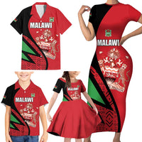 Custom Malawi Cricket Family Matching Short Sleeve Bodycon Dress and Hawaiian Shirt Go Champions - Wonder Print Shop