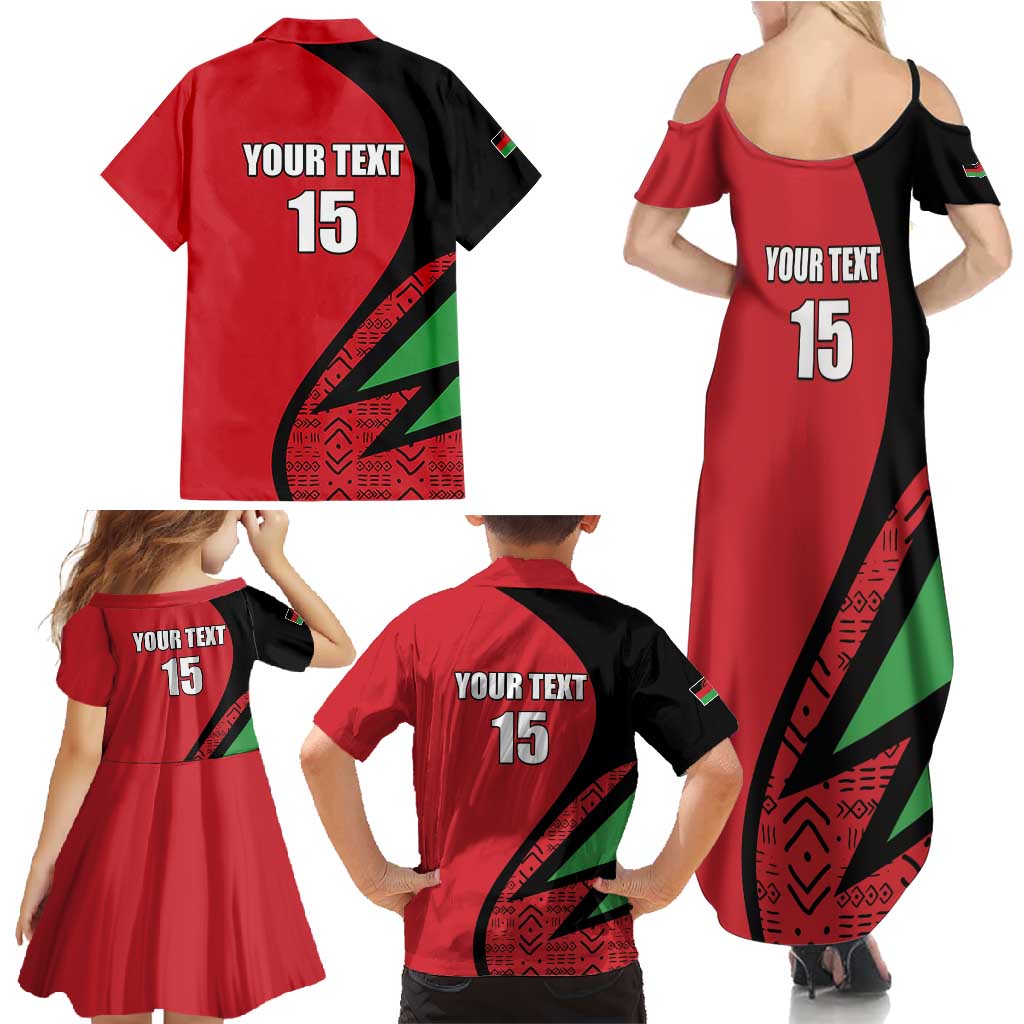 Custom Malawi Cricket Family Matching Summer Maxi Dress and Hawaiian Shirt Go Champions - Wonder Print Shop