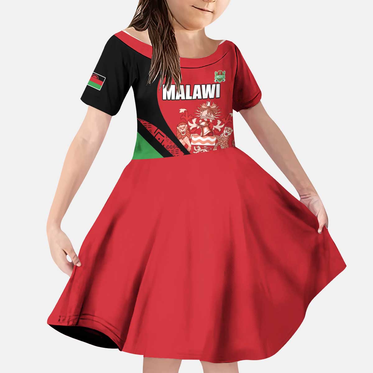 Custom Malawi Cricket Kid Short Sleeve Dress Go Champions - Wonder Print Shop