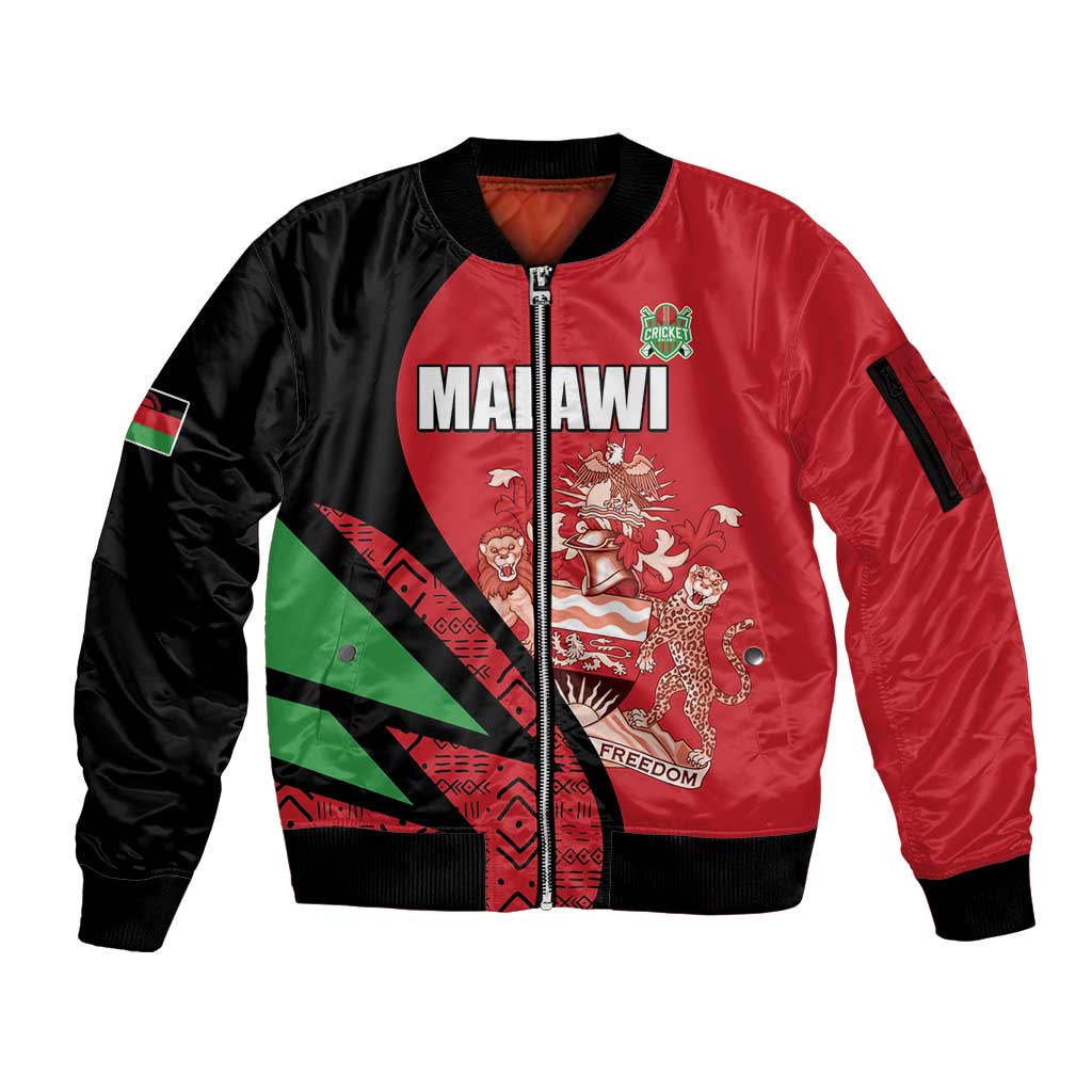 Custom Malawi Cricket Sleeve Zip Bomber Jacket Go Champions - Wonder Print Shop