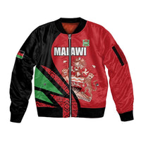 Custom Malawi Cricket Sleeve Zip Bomber Jacket Go Champions - Wonder Print Shop